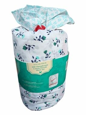 KING The Pioneer Woman Calico Floral Medallion Cotton Percale Sheet Set Sheets
